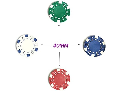 11.5g Clay Composite Dice Striped Casino Poker Chips- 4 Colors