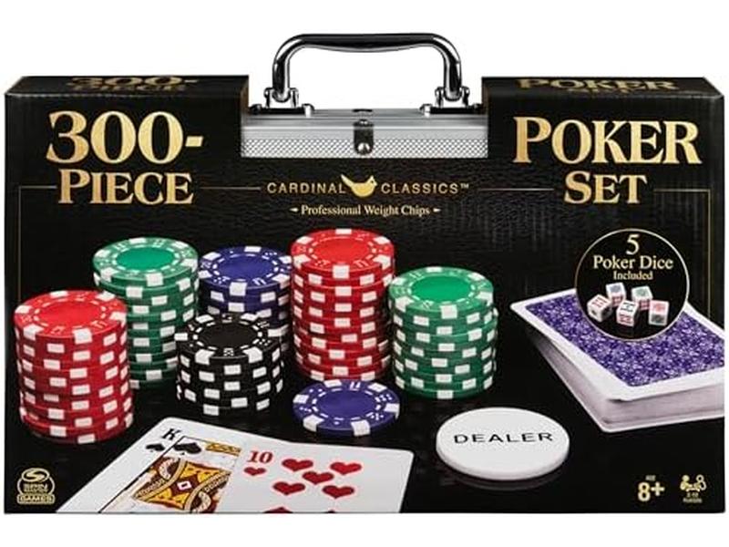 Spin Master Games, Cardinal Classics, 300-Piece Poker Set with Aluminum Carrying Case